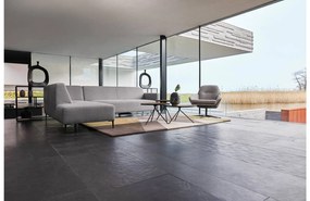 Goossens Bank Key West grijs, stof, 2,5-zits, modern design met ligelement rechts