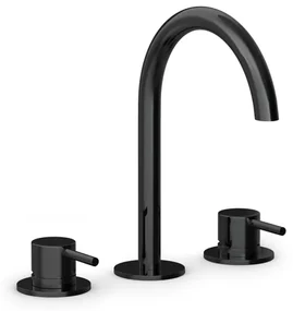 Hotbath COBBER Wastafelmengkraan 3 gats Gepolijst zwart PVD CB033PBP
