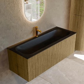 Mondiaz Kurve 120cm badmeubel dusk met 1 lade en wastafel big large midden 1 kraangat urban