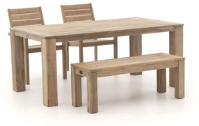 ROUGH-S/ROUGH-X 180cm dining tuinset met bank 4-delig stapelbaar