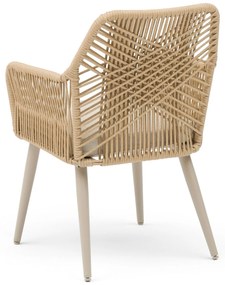 Tuinset Ronde Tuintafel 6 personen 160 cm Aluminium/wicker Taupe  Coco Vedra/Sand
