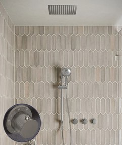 Saniclear Plus Curved inbouw regendouche met inbouw douchekop 30x30cm, glijstang en 2 standen handdouche RVS