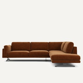 Chenille fluwelen hoekbank met longchair, César