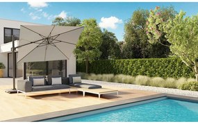 Zweefparasol  3.5x3.5m T1 premium (excl voet) Grijs-antraciet Platinum Challenger