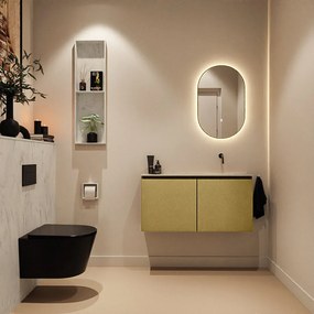 Mondiaz Ture DLux toiletmeubel 100cm oro met wastafel opalo rechts zonder kraangat