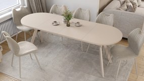 Mazzoni ALMO Kasjmier / kasjmier poten - OVALE UITSCHUIFTAFEL 120-220 cm VOOR 10-12 PERSONEN