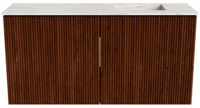 Mondiaz Joya DLux 80cm toiletmeubel ruby met wastafel faye rechts 1 kraangat ostra