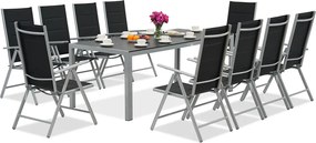 Garden Point aluminium tuinmeubelen met grote Polywood Verona tafel voor 10 personen