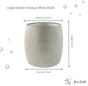 Pot Grigio Modern Antique White