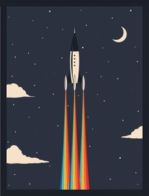Ilustratie vintage rocket poster, martinwimmer