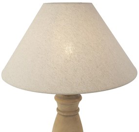 Landelijke tafellamp met linnen kap beige 50 cm - Catnip Landelijk E27 cilinder / rond rond Binnenverlichting Lamp