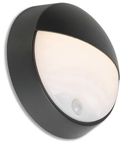 Buitenwandlamp met bewegingsmelder zwart incl. LED met bewegingssensor IP54 - Hortus Modern IP54 Buitenverlichting rond
