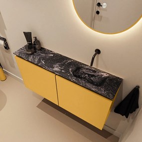 Mondiaz Ture DLux toiletmeubel 100cm ocher met wastafel lava rechts zonder kraangat