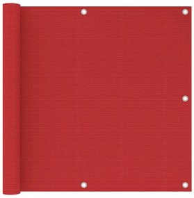 vidaXL Balkonscherm 90x300 cm HDPE rood