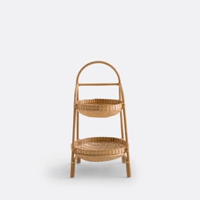 Etagère 2 grote manden in rotan en bamboe, Jyska