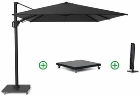 Platinum Challenger zweefparasol 3.5x2.6m T2 premium matt black frame  (incl. voet en hoes) jet black