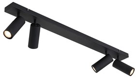 Moderne plafondspot zwart 4-lichts verstelbaar - Renna