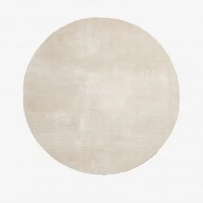Ronde Daroca Vloerkleed Beige – Crème & Ø120 Cm - Sklum