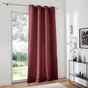 Gordijn in gewassen linnen met oogjes Onega