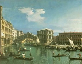 Kunstreproductie The Rialto Bridge, Venice, (1697-1768) Canaletto