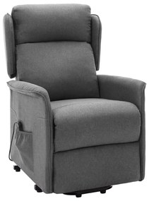 vidaXL Sta-op-stoel verstelbaar stof lichtgrijs