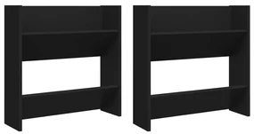 vidaXL Wandschoenenkasten 2 st 60x18x60 cm spaanplaat zwart