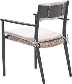 Garden Impressions Lily tuinstoel donker grijs - 2 stuks