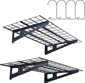 VEVOR Set van 2 garage-planken 1220 x 620 x 200 mm Gereedschapsopslag 113,4 per laag Gereedschapshouder Muur 122 x 61 cm Plankruimte Opbergplanken Metalen plank Gereedschapsorganizer Wandplanken
