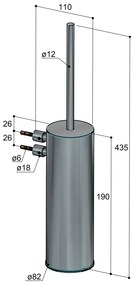 Hotbath Archie WC-borstelgarnituur wandmodel RVS