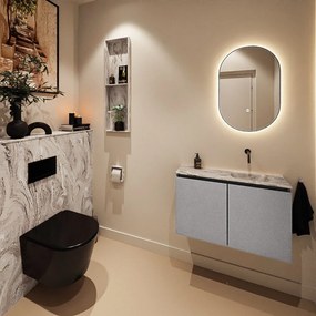 Mondiaz Ture DLux toiletmeubel 80cm plata met wastafel glace rechts zonder kraangat