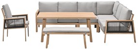 Garden Impressions San Capri lounge dining set 7-delig rechts - light teak aluminium