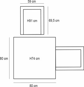 Garden Impressions Lucas tuinset 5-delig bruin - Rimini tuintafel 80x80 cm