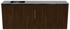 Mondiaz Joya DLux 100cm toiletmeubel walnut met wastafel faye links zonder kraangat lava