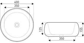 Kerra KR 802 opbouw waskom rond 40x15.5 wit