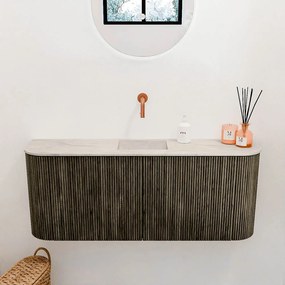 Mondiaz Joya DLux 105cm toiletmeubel ronding links/rechts shadow met wastafel faye midden zonder kraangat ostra