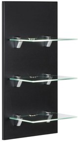 Saniclear Viva open kast met glazen planken en led verlichting 68cm zwart
