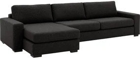 Goossens Hoekbank Lucca Met Chaise Longue grijs, stof, 3-zits, stijlvol landelijk