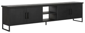DTP Home Timeless Black Beam Tv-meubel Zwart Teak 220 Cm - 220x40x55cm.