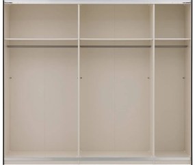 Goossens Kledingkast Easy Storage Sdk, 253 cm breed, 220 cm hoog, 1x 3 paneel glas schuifdeur li en 1x 3 paneel spiegel schuifdeur re