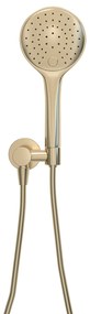 Mueller Gold handdoucheset 3 standen met wandaansluitbocht messing geborsteld