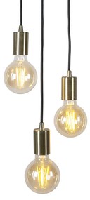 Art Deco hanglamp goud 3-lichts - Facil Design, Modern E27 rond Binnenverlichting Lamp