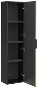 Comad Xilo Black Wotan FSC kolomkast 35x25x140cm zwart/eiken