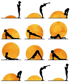 Ilustratie Yoga Sun, Kubistika, (26.7 x 40 cm)