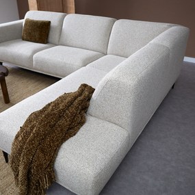 Moderne Hoekbank Beige Ottomane Rechts