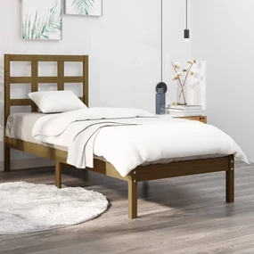 vidaXL Bedframe massief hout honingbruin 90x190 cm 3FT Single