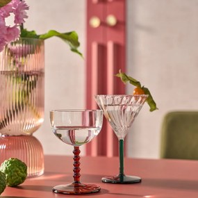 Set van 4 glazen met voet, borosilicaatglas, Marty