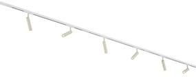 Modern railsysteem met 6 spots beige met wit 1-fase - Slimline Uzzy