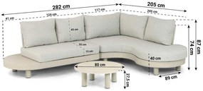 Loungeset tuin 5 personen Aluminium Taupe  Lifestyle Garden Furniture Organio