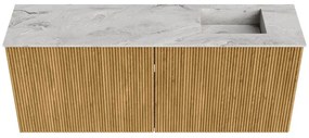 Mondiaz Joya DLux 100cm toiletmeubel oak met wastafel faye rechts 1 kraangat glace