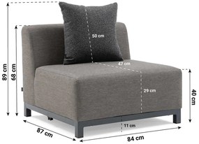 Hoek loungeset 6 personen Outdoor textiel Grijs  De Laan Projects